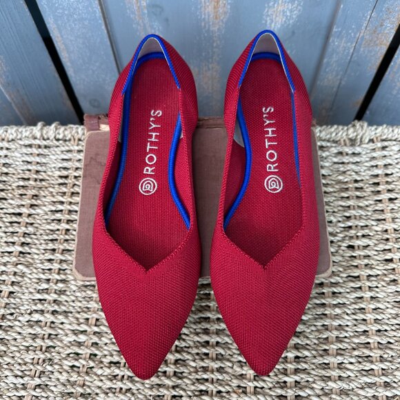 Rothy's The Point Flat Chili Red Sz 9.5 - Picture 3 of 15
